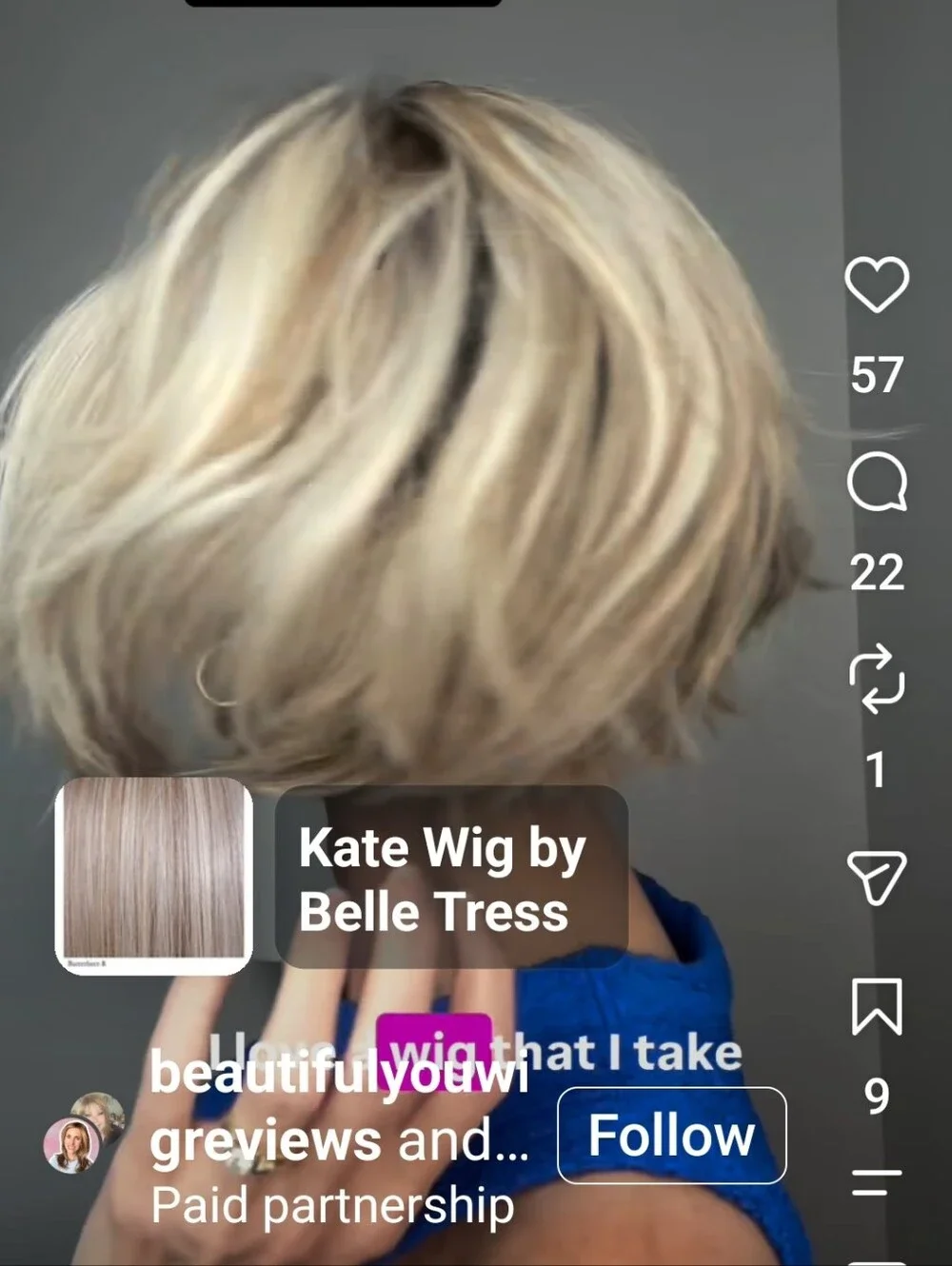 NWT! BELLE TRESS KATE. SPARKLING CHAMPAGE ROOTED. HARD TO FIND IN STOCK.